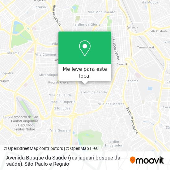 Avenida Bosque da Saúde (rua jaguari bosque da saúde) mapa