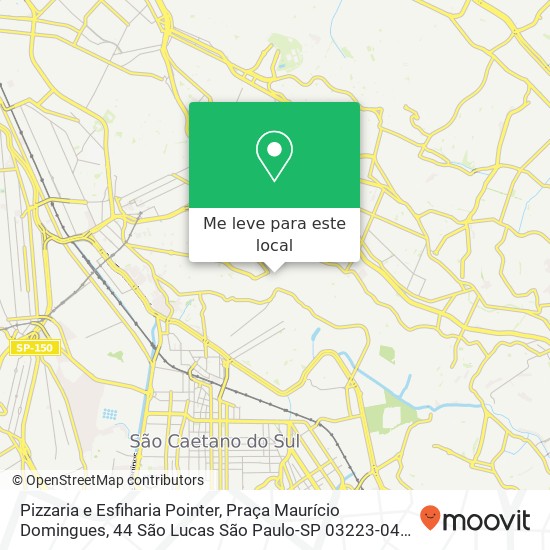 Pizzaria e Esfiharia Pointer, Praça Maurício Domingues, 44 São Lucas São Paulo-SP 03223-040 mapa