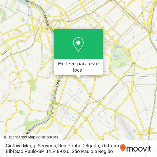Cinthya Maggi Servicos, Rua Ponta Delgada, 76 Itaim Bibi São Paulo-SP 04548-020 mapa