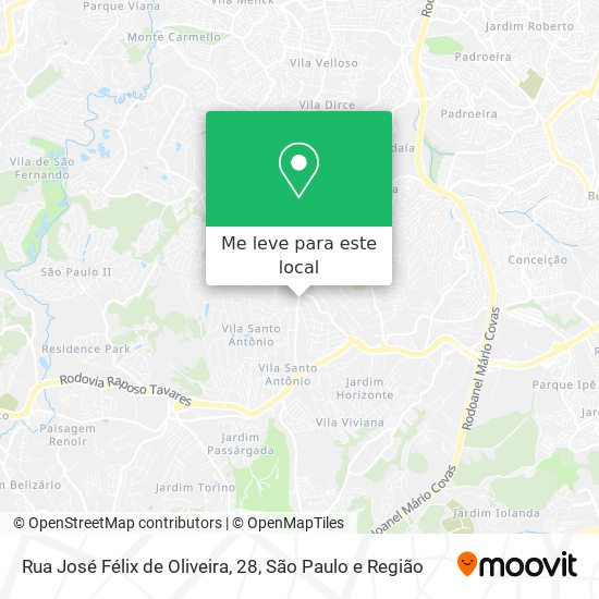 Rua José Félix de Oliveira, 28 mapa