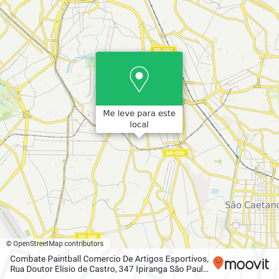 Combate Paintball Comercio De Artigos Esportivos, Rua Doutor Elísio de Castro, 347 Ipiranga São Paulo-SP 04277-010 mapa
