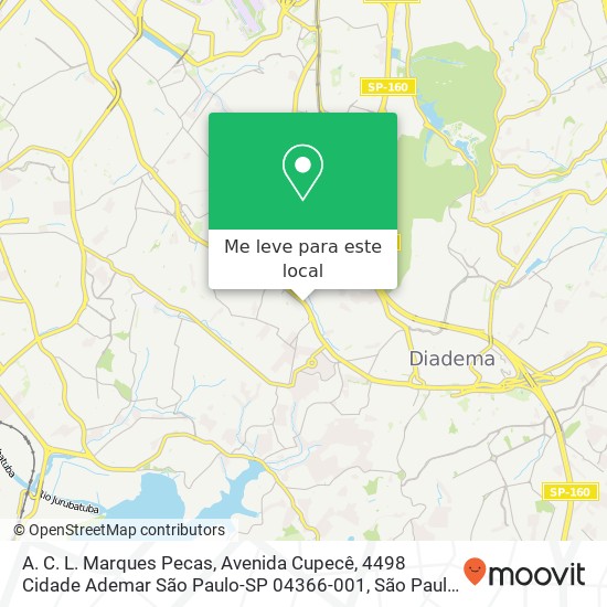 A. C. L. Marques Pecas, Avenida Cupecê, 4498 Cidade Ademar São Paulo-SP 04366-001 mapa