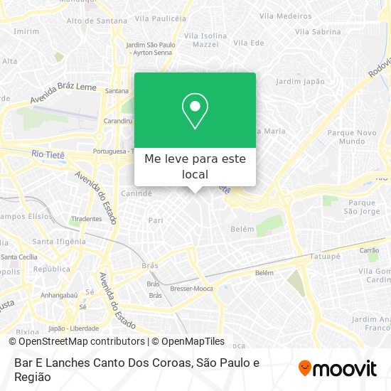 Bar E Lanches Canto Dos Coroas mapa