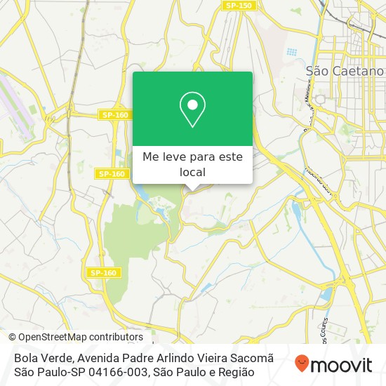 Bola Verde, Avenida Padre Arlindo Vieira Sacomã São Paulo-SP 04166-003 mapa