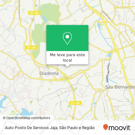 Auto Posto De Servicos Jaja, Avenida Dom João VI, 328 Canhema Diadema-SP 09940-150 mapa