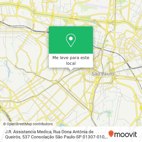 J.R. Assistencia Medica, Rua Dona Antônia de Queirós, 537 Consolação São Paulo-SP 01307-010 mapa