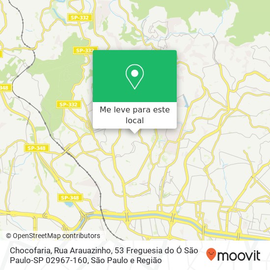 Chocofaria, Rua Arauazinho, 53 Freguesia do Ó São Paulo-SP 02967-160 mapa
