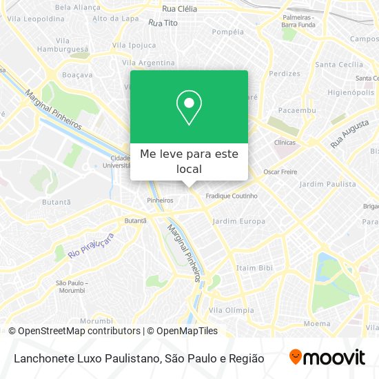 Lanchonete Luxo Paulistano mapa