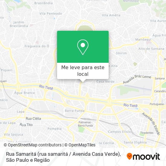 Rua Samaritá (rua samaritá / Avenida Casa Verde) mapa