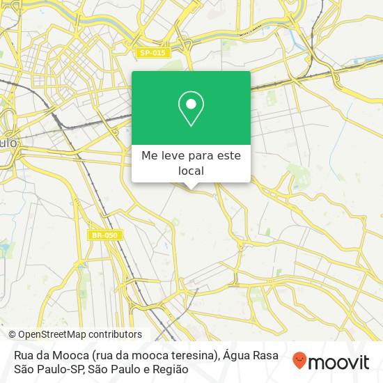 Rua da Mooca (rua da mooca teresina), Água Rasa São Paulo-SP mapa