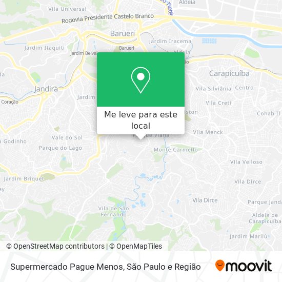 Supermercado Pague Menos mapa