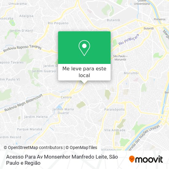 Acesso Para Av Monsenhor Manfredo Leite mapa