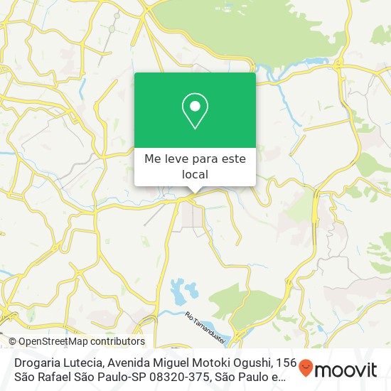 Drogaria Lutecia, Avenida Miguel Motoki Ogushi, 156 São Rafael São Paulo-SP 08320-375 mapa