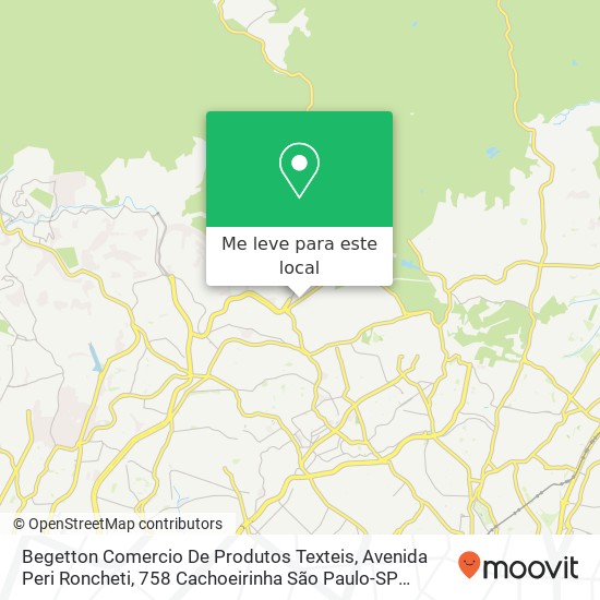 Begetton Comercio De Produtos Texteis, Avenida Peri Roncheti, 758 Cachoeirinha São Paulo-SP 02633-000 mapa