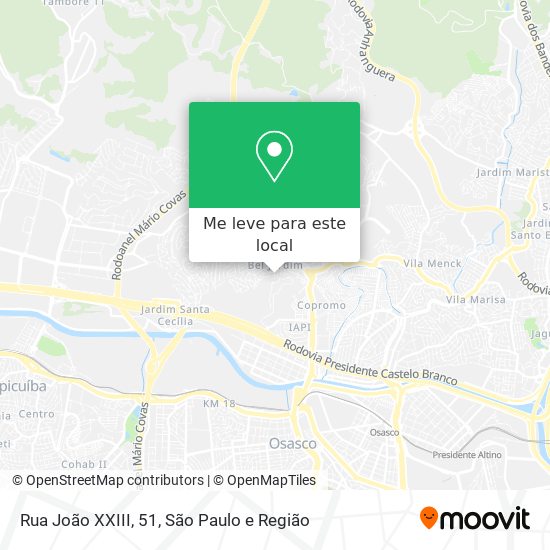 Rua João XXIII, 51 mapa