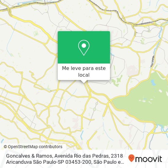 Goncalves & Ramos, Avenida Rio das Pedras, 2318 Aricanduva São Paulo-SP 03453-200 mapa