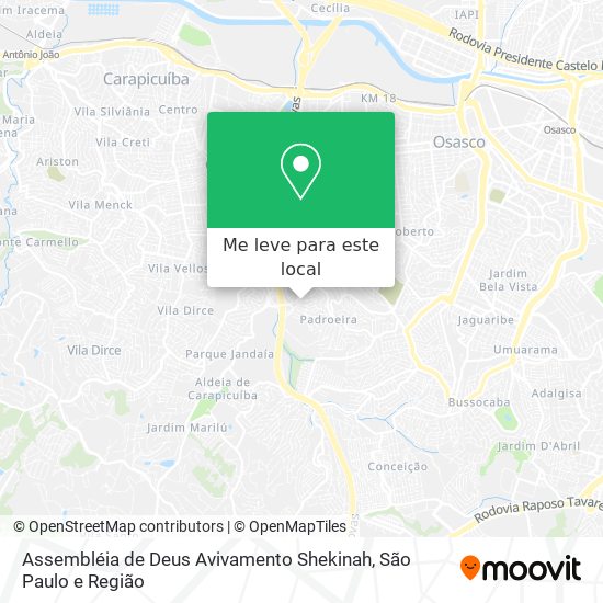 Assembléia de Deus Avivamento Shekinah mapa