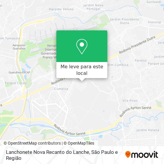 Lanchonete Nova Recanto do Lanche mapa