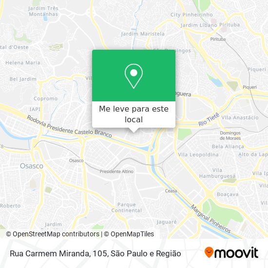 Rua Carmem Miranda, 105 mapa