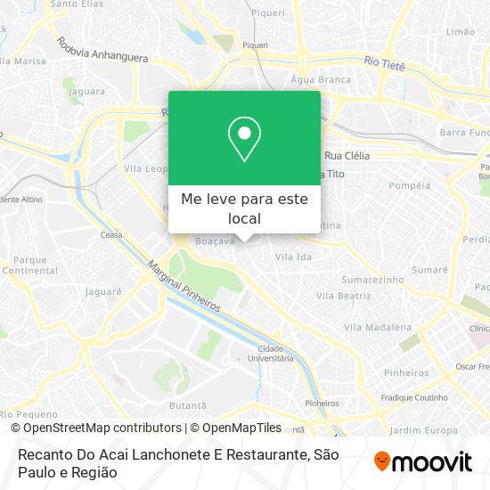 Recanto Do Acai Lanchonete E Restaurante mapa