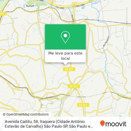 Avenida Caititu, 58, Itaquera (Cidade Antônio Estevão de Carvalho) São Paulo-SP mapa