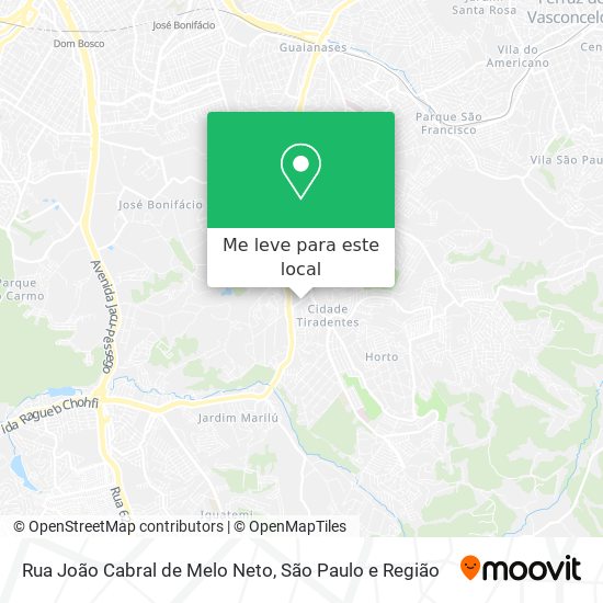 Rua João Cabral de Melo Neto mapa