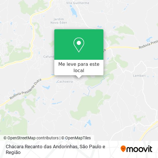 Chácara Recanto das Andorinhas mapa