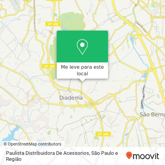 Paulista Distribuidora De Acessorios, Avenida Prestes Maia, 1610 Taboão Diadema-SP 09930-270 mapa