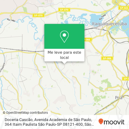 Doceria Cascão, Avenida Academia de São Paulo, 364 Itaim Paulista São Paulo-SP 08121-400 mapa