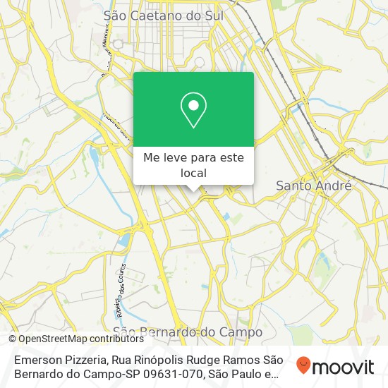 Emerson Pizzeria, Rua Rinópolis Rudge Ramos São Bernardo do Campo-SP 09631-070 mapa