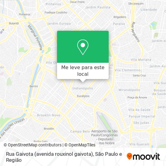Rua Gaivota (avenida rouxinol gaivota) mapa