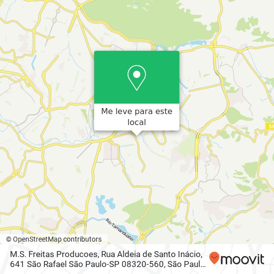 M.S. Freitas Producoes, Rua Aldeia de Santo Inácio, 641 São Rafael São Paulo-SP 08320-560 mapa