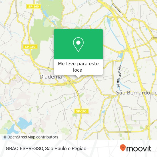 GRÃO ESPRESSO, Avenida Antônio Piranga, 2085 Canhema Diadema-SP 09911-160 mapa