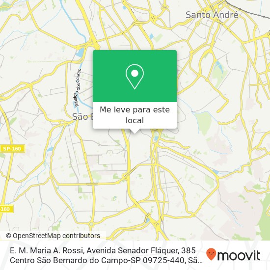 E. M. Maria A. Rossi, Avenida Senador Fláquer, 385 Centro São Bernardo do Campo-SP 09725-440 mapa