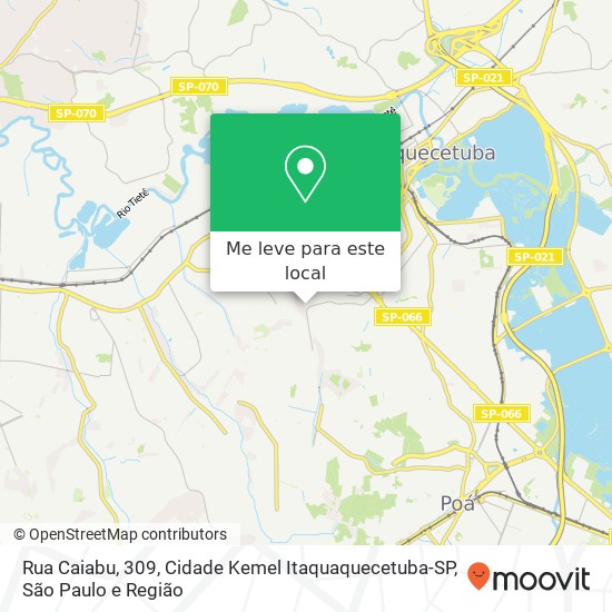 Rua Caiabu, 309, Cidade Kemel Itaquaquecetuba-SP mapa