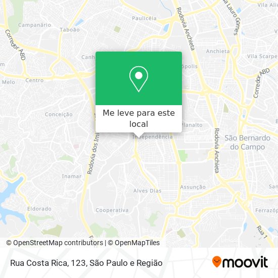 Rua Costa Rica, 123 mapa