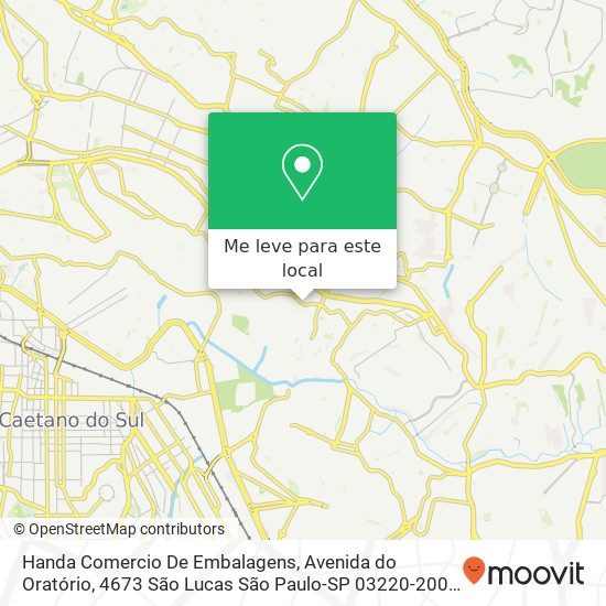 Handa Comercio De Embalagens, Avenida do Oratório, 4673 São Lucas São Paulo-SP 03220-200 mapa
