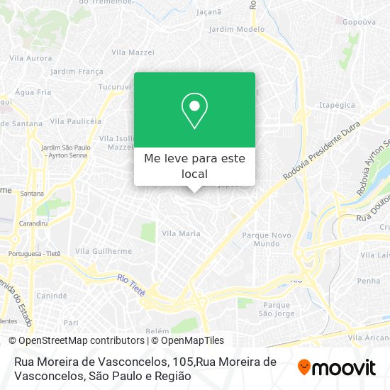 Rua Moreira de Vasconcelos, 105,Rua Moreira de Vasconcelos mapa
