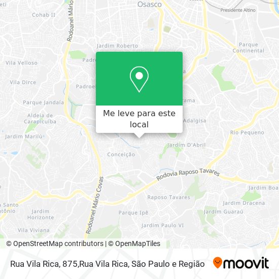 Rua Vila Rica, 875,Rua Vila Rica mapa