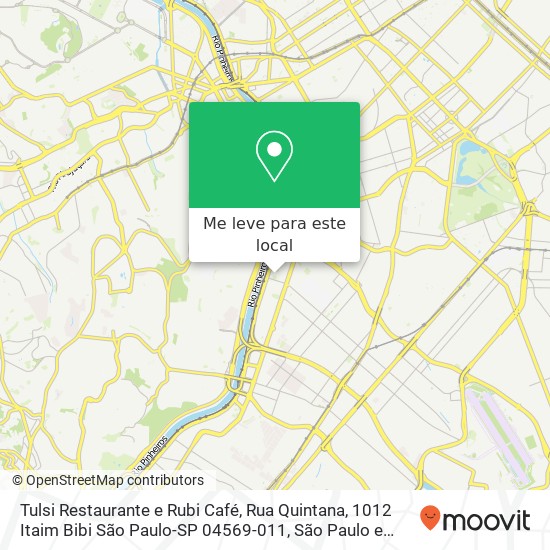 Tulsi Restaurante e Rubi Café, Rua Quintana, 1012 Itaim Bibi São Paulo-SP 04569-011 mapa