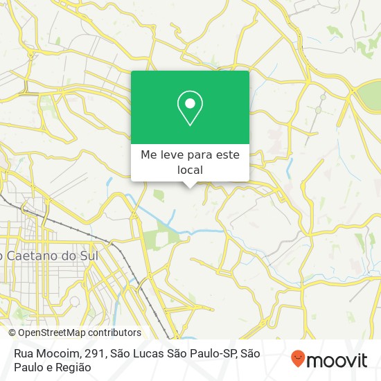 Rua Mocoim, 291, São Lucas São Paulo-SP mapa