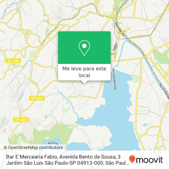 Bar E Mercearia Fabio, Avenida Bento de Sousa, 3 Jardim São Luís São Paulo-SP 04913-000 mapa