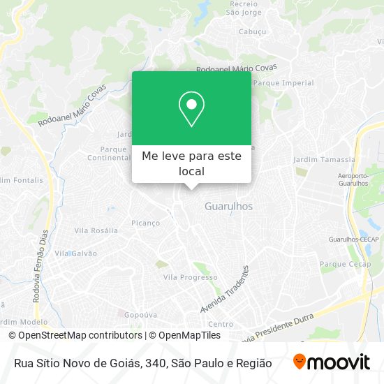 Rua Sítio Novo de Goiás, 340 mapa