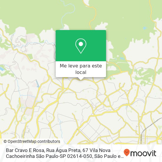 Bar Cravo E Rosa, Rua Água Preta, 67 Vila Nova Cachoeirinha São Paulo-SP 02614-050 mapa