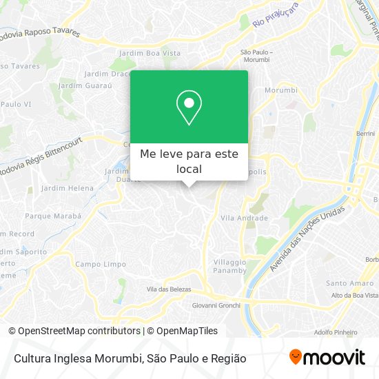 Cultura Inglesa Morumbi mapa