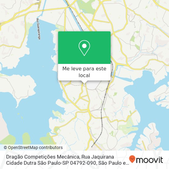 Dragão Competições Mecânica, Rua Jaquirana Cidade Dutra São Paulo-SP 04792-090 mapa