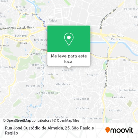 Rua José Custódio de Almeida, 25 mapa