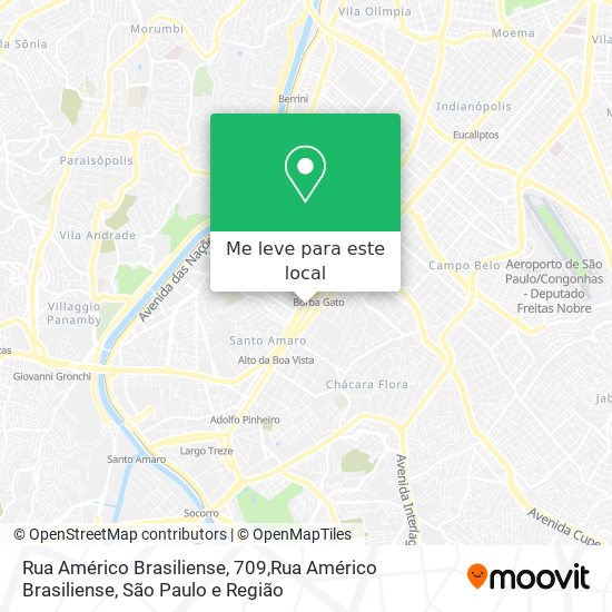 Rua Américo Brasiliense, 709,Rua Américo Brasiliense mapa