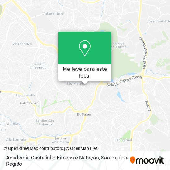 Academia Castelinho Fitness e Natação mapa