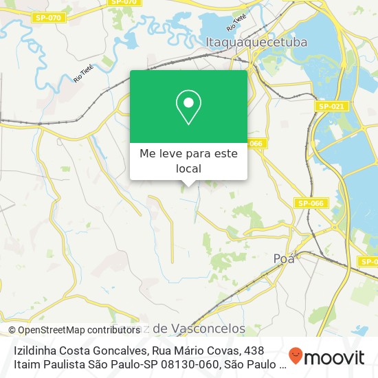 Izildinha Costa Goncalves, Rua Mário Covas, 438 Itaim Paulista São Paulo-SP 08130-060 mapa